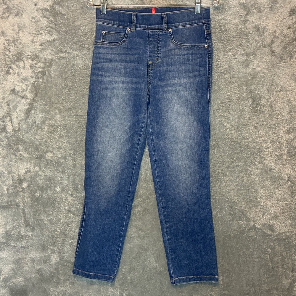 Spanx Womens Vintage Indigo Straight Leg Stretch Pull On Jeans S Tummy Control